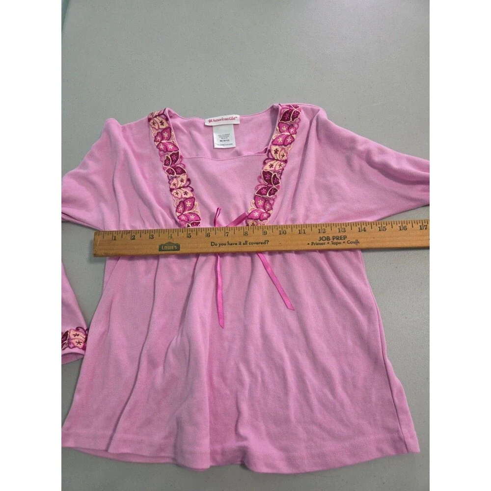 American Girl Pink Butterfly Long Sleeve Top Shirt Size Medium 10/12